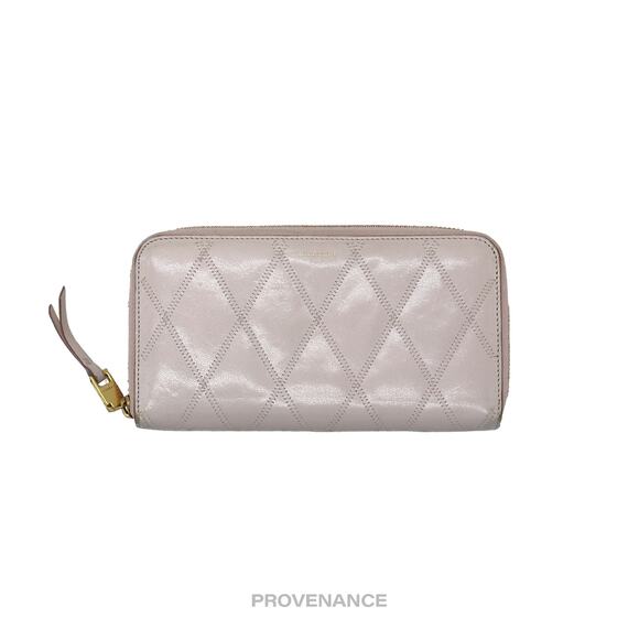 🔴 Givenchy Zip Long Wallet - Blush Quilted Leather Gold - Picture 1 of 12